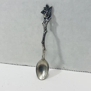 835 Silver Zitrin Brasil 1 Sugar Spoon Olive Branch Sculpt tiny 3.25" vintage - Picture 1 of 19