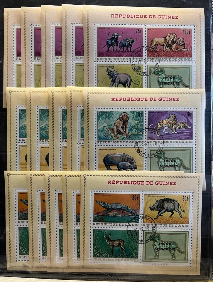 5x Guinea - Animals -  stamps CTO - - Z12 - Image 1 of 1