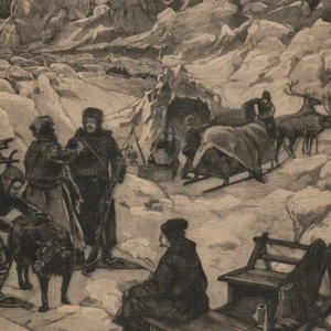 Nordpol Expedition - Lager mitten im Eis - Pressestich 1896 - Bild 1 von 2