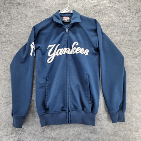 New York Yankees Track Jacket Mens Medium Stitches Full Zip Blue MLB Cover