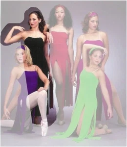 Adult Extra Large BLACK Ballet Lyrical Dance Dress Costume ALLURING - Picture 1 of 3