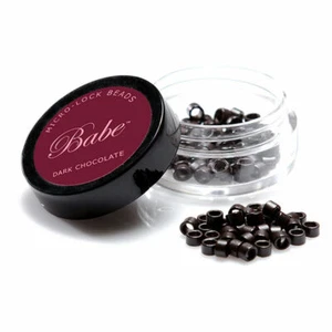 Babe 100 Pieces Micro-Lock Beads Dark Chocolate I tip lock for i tip extensions - Picture 1 of 1