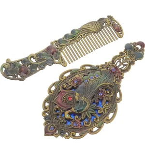 Beaupretty Antique Mirror Comb Set 1 Set Vintage Metal Handheld Makeup Mirror... - Picture 1 of 8