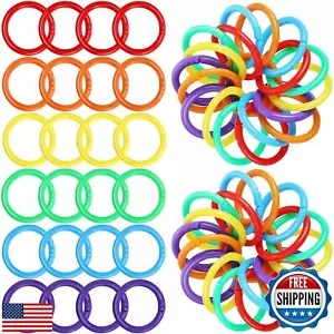 Outus 144 Pieces Plastic Binder Rings Loose Leaf Multi-Color Plastic Book Rin - Picture 1 of 5