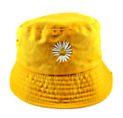 Adult DAISY SUN HAT Yellow Back Reversible  23.5 inches - OSFM - Adjustable