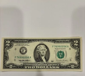 1995 $2 Dollar Bill-F Series - Picture 1 of 2