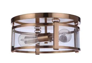 Satin Brass Three Light Flushmount from the Elliot Collection - Picture 1 of 1