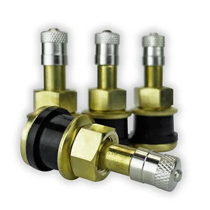 Four TR501 Straight Truck and Bus Tire 1 1/2 inch Brass Clamp In Valve Stems - Picture 1 of 6