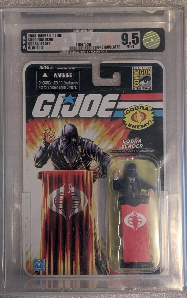 2008 Hasbro Gi Joe SDCC Cobra Commander Leader Blue Suit MOC AFA U90