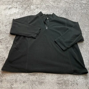 Woman Within Basic Fleece Jacket Womens Plus Size 4X 34/36 Black 1/4 Zip Soft - Picture 1 of 9