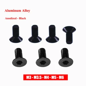 M3-M6 Senkkopfschrauben Aluminium Innensechskant Alu Eloxiert - Schwarz Schraube - Bild 1 von 9
