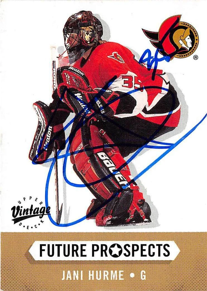 Jani Hurme autographed hockey card 2000 Upper Deck Vintage Future Prospects #387 - Image 1 of 1