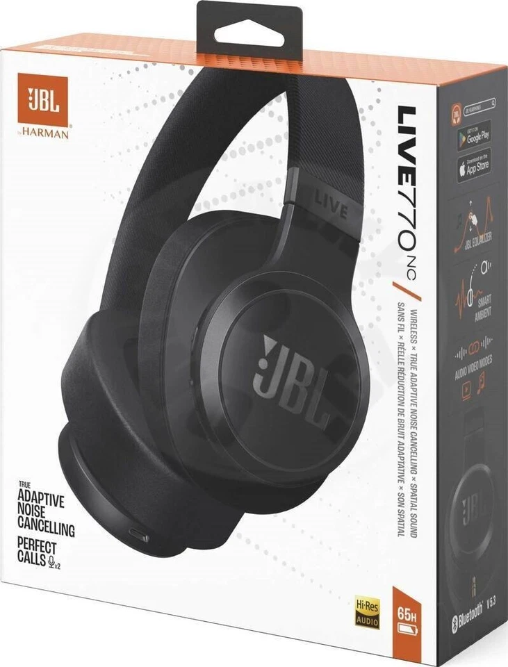JBL LIVE770nc Cuffie Bluetooth con True Adaptive Noise Cancelling Black