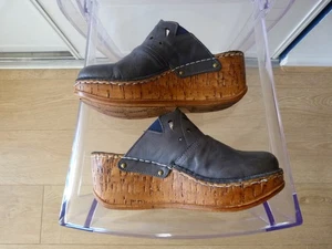 Pavers Blue Wedge Clogs Size UK4 EU37 - Picture 1 of 5