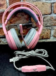Cute Over Ear Gaming Headset ( PINK ) READ. - Picture 1 of 4