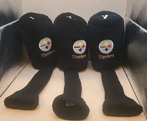Pittsburgh Steelers 3er Set NFL Neopren Stoff Golfschläger Kopfbedeckungen 1/3/X - Bild 1 von 4