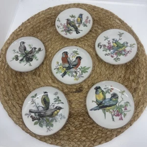 Juego de 6 Platos de Pájaro Miniatura Vintage, Colgante de Pared, Butter Pat? Japón 4 pulgadas - Imagen 1 de 9