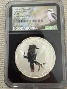 2005 Australia 1 oz .999 Fine Silver Kookaburra NGC MS69 - Picture 1 of 2