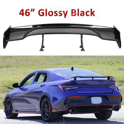 For HYUNDAI ELANTRA Glossy 46" GT-Style Rear Trunk Spoiler Lip Racing Wing Foto 1 de 4