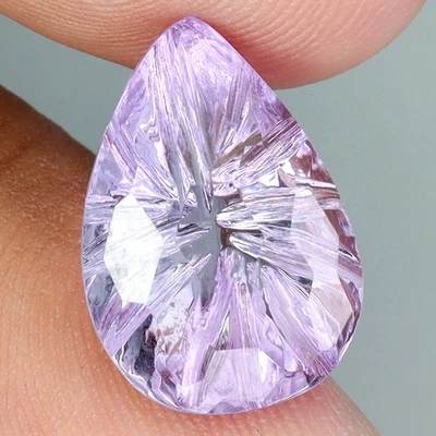 Pear Ball Cut Natural Unheated Purple Amethyst Bolivia 8.20ct 16x11mm Marvelous - Image 1 of 4