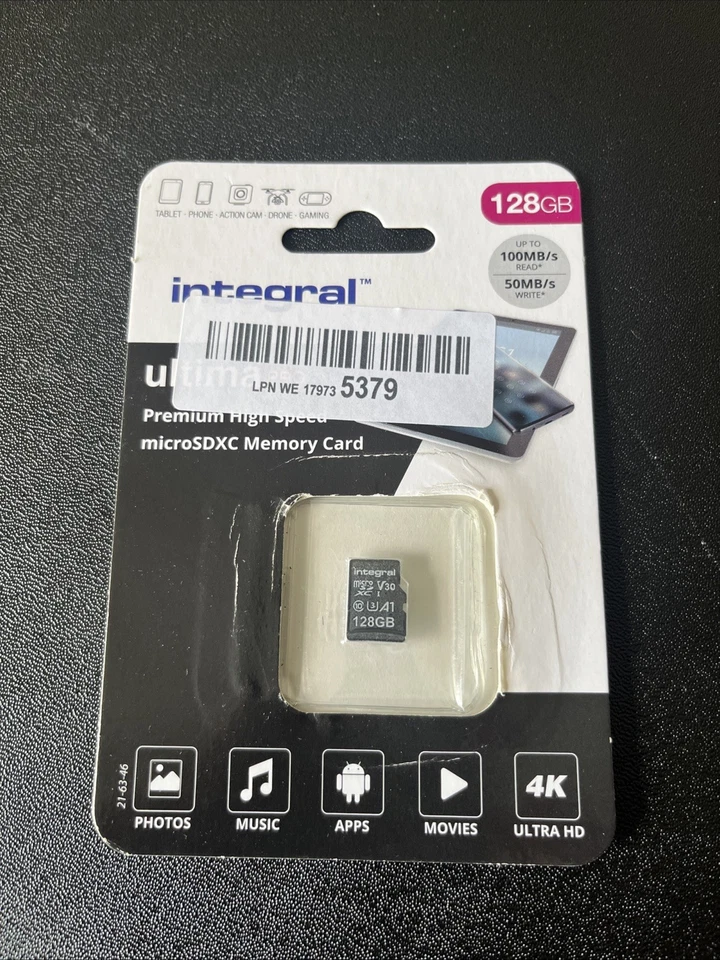 Integral 128GB Micro SD Card 4K Video Premium High Speed Memory Card SDXC R10 - Image 1 of 1