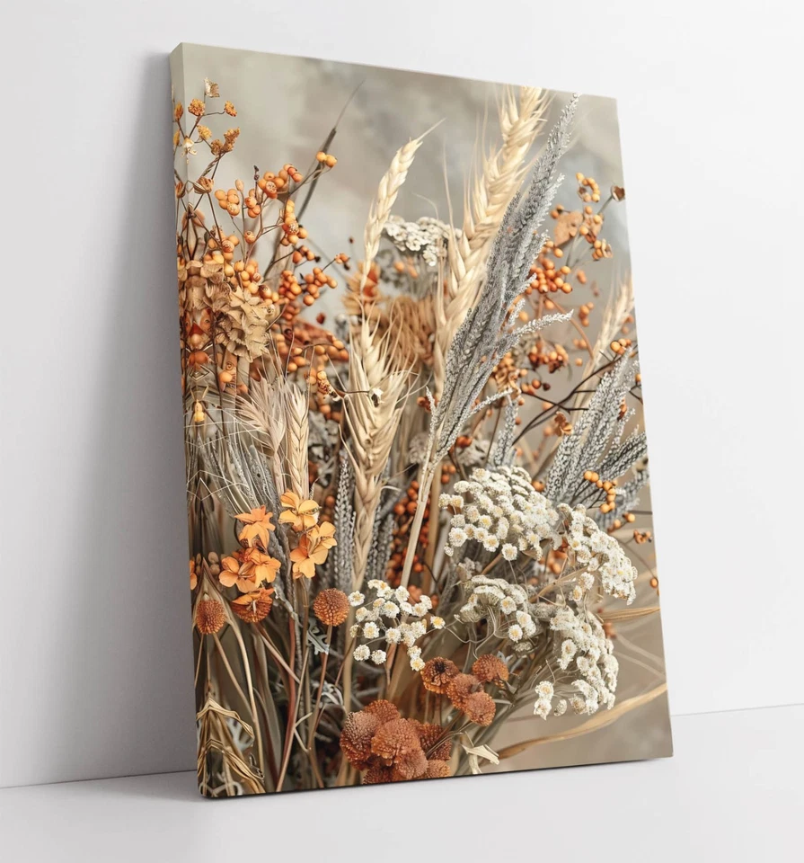 BOUQUET OF WILD FLOWERS HOME DECOR DEEP FRAMED CANVAS WALL ART PRINT - Image 1 of 2