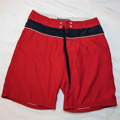 Bañador Old Navy Board Shorts Para Hombre Rojo Mediano De Colección Forrado Años 90 Y2K Foto 1 de 4