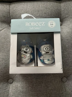 Robeez 男童软底皮鞋 0-6 个月 — 第 1/4 张图片