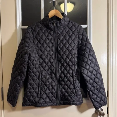 MADDEN GIRL MEDIUM QUILTED PUFFER JACKET BLACK AND RED SIZE L - Image 1 of 4