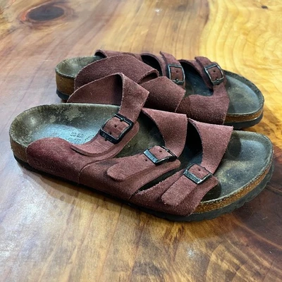 Birkenstock Florida Sandals Thong US 7 Suede 3 Strap Betula Red  - Image 1 of 4