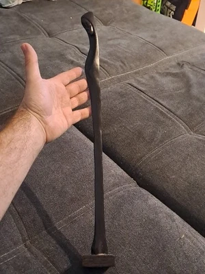 Ancienne Grande Statue Religieuse Vierge Bois Sculpté Ébène Art Populaire  - Photo 1/4