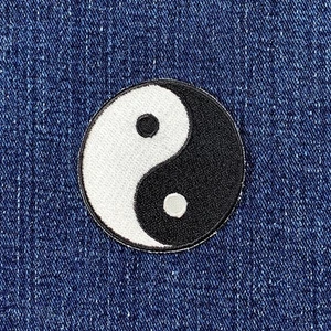 Yin Yang Patch - Embroidered Balanced Forces & Dualism Badge 2" (Iron On) - Picture 1 of 2