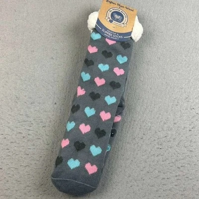 Sir Woolly Sock Womens Free Size Gray Plush Faux Fur Lined One Pair No Slip NWT - Image 1 of 4