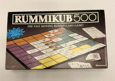 Pressman Rummikub 500 Juego The Fast Moving Rummy Juego de Cartas 1992 De Colección COMPLETO Foto 1 de 4