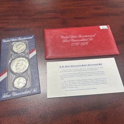 1776-1976-S U.S. Mint Bicentennial Silver Uncirculated 3-Coin Set - OGP COA Nice - Image 1 of 4