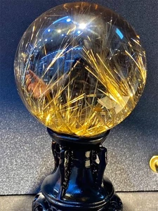 Gemas curativas de bola de Reiki de cristal para cabello esfera de cuarzo rutilado natural superior de 66 mm - Imagen 1 de 9