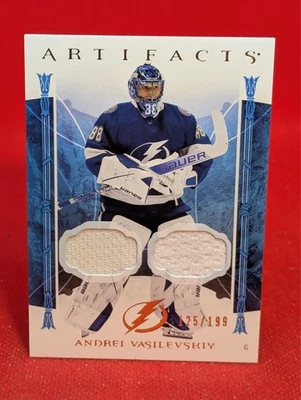 2022 Upper Deck Artifacts Goalies Gold Material Relics /199 Andrei Vasilevskiy - Image 1 of 2
