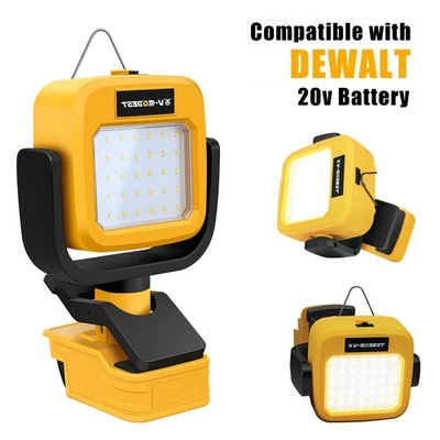 V-MODEST Cordless Led Work Light For Dewalt 20V Battery Portable Clamp Lamp Flashlight
