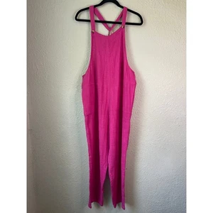 Free People tuta salopette rosa caldo misto cotone XS casual chic - Foto 1 di 5