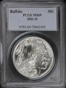 2001-D $1 American Buffalo Commem Silver Dollar PCGS MS 69 | Uncirculated UNC BU - Picture 1 of 4