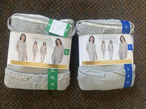 Lounge or PJs 4-pieceSet - Live 2 Lounge - Ladies H Gray - XS,S,M,L,XL/BLACK S - Picture 1 of 12
