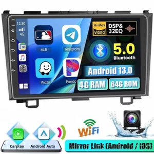 Carplay Android 13 For Honda CRV 2007-2011 GPS Navi RDS BT+Cam Car Stereo Radio - Picture 1 of 17