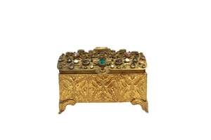 Austrian Cabochon Jeweled Box / Jewelry Box - Picture 1 of 10