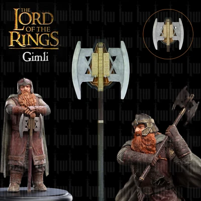 Handmade Gimli Double Headed Labrys Battle Axe with Wall Plaque Silver Edition - Image 1 of 4