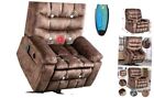 Large Power Lift Massage and Heat for Elderly Recliner, Brown 