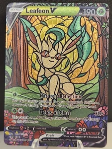 Leafeon PERSONALIZADO Vitral Holo Van Gogh Brillante Tarjeta Sin Marca Solo Para Exhibición - Imagen 1 de 4