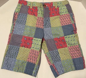 EUC Vineyard Vines Boys Size 16 Nautical Multicolor Patchwork Shorts 100% Cotton - Picture 1 of 8