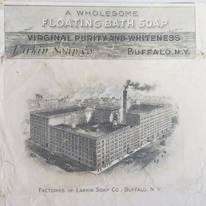 Vintage Larkin Floating Bath Soap Wrapper Buffalo - Manufacturing Plant Design - Picture 1 of 4