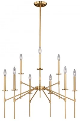 VAXCEL H0180 Kedzie 9L Chandelier Brass - Image 1 of 2
