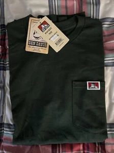 Ben Davis Men's Short Sleeve Pocket T-Shirt Small Green Pocket Logo 100% Cotton - Picture 1 of 8